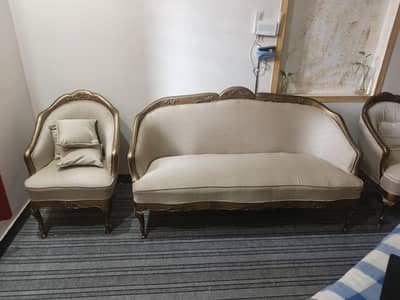 Deco paint sofa set in solid wood