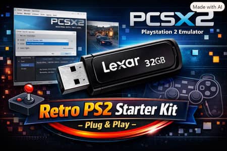 “Retro PS2 Starter Kit – Plug & Play”“Includes free homebrew/demo PS2