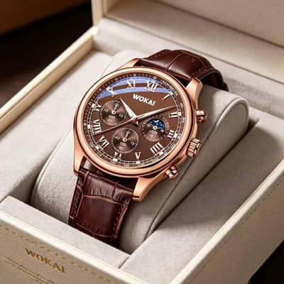 New Wokai Wokai Business WatchQuartzSportsTable Casual Belt Mens Watch