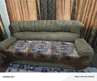 Three seater traditional upholstered sofa set