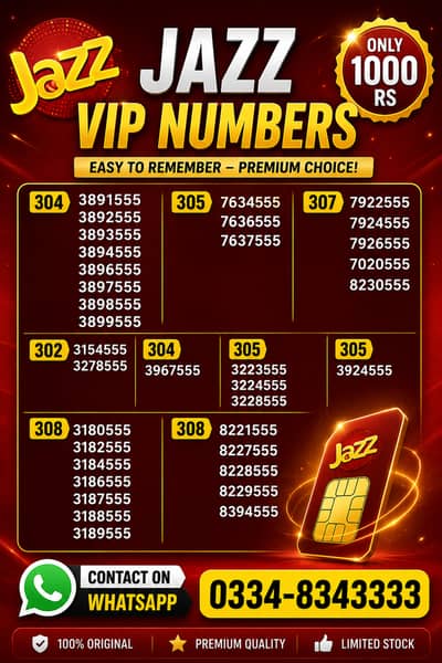 Jazz Golden Number Sale 555