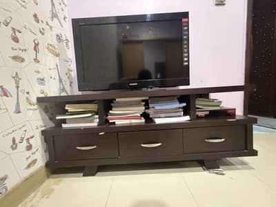 Wooden TV Console / TV Stand with Storage Drawers and shelves
