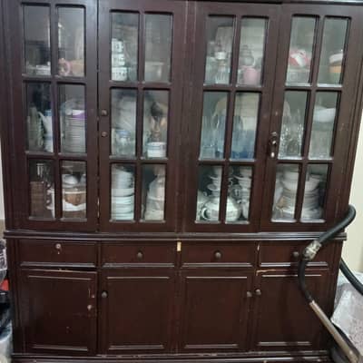 Solid Wooden Crockery Cabinet / Showcase – Good Condition