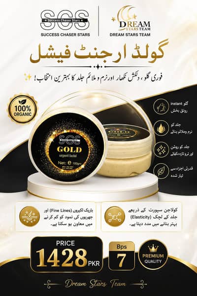 Gold urgent facial