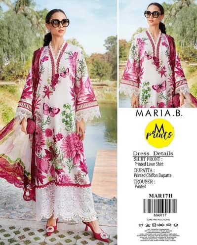 Maria B lawn unstitched suit
