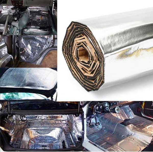 Car Floor Damping and Heat-Protection Sheet (4 ft x 6 ft, 8 mm) with Aluminum Top