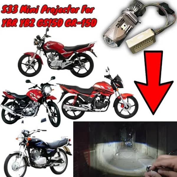 S33 Headlight Mini Projector Lens H4 For YBR, YBZ, GS150, CB150m, GR-150 (1 Pcs)