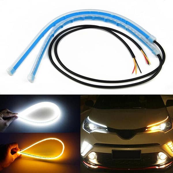Flexible 60 cm Headlight DRL with Running Indicator – 2 Pieces