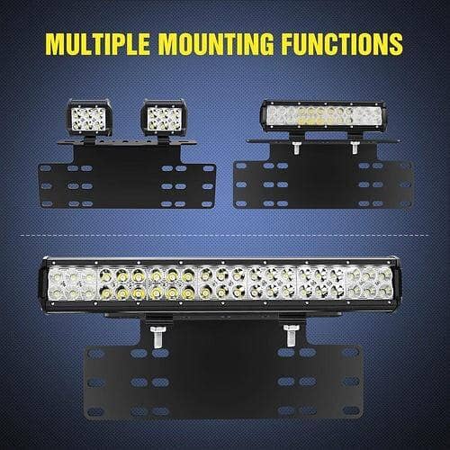 Bar Light Stand with License Plate Holder for Jeeps and Cars