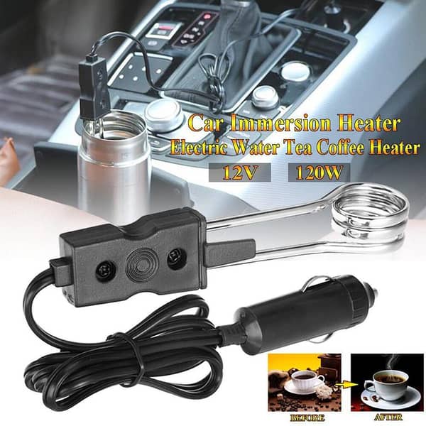 Mini Portable Immersion Heater 12V Rod for Car - Electric Boiler for Tea, Coffee, Water