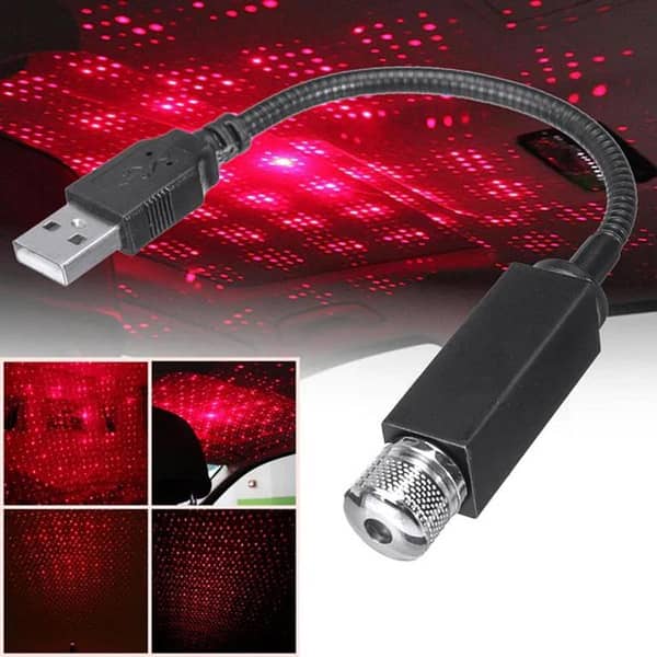 Car Roof Projection Light USB Portable Star Night Light – Adjustable LED Galaxy Ceiling Projector