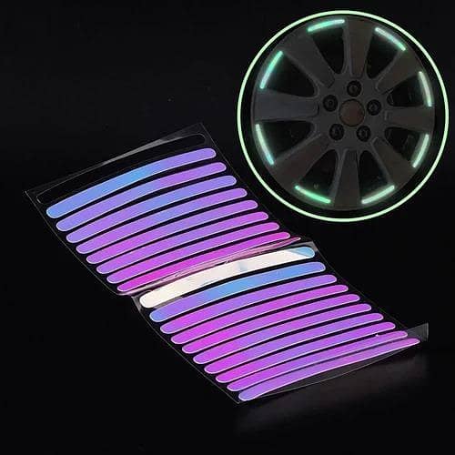 Universal Luminous Colorful Tire Sticker Set for Hub, 20 Pcs