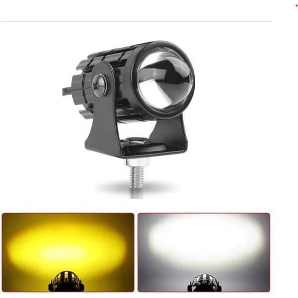 Universal Extra Mini Driving Fog Lights – Motorcycle Auxiliary Spots, High/Low Beam White and Yellow, 1 Pcs