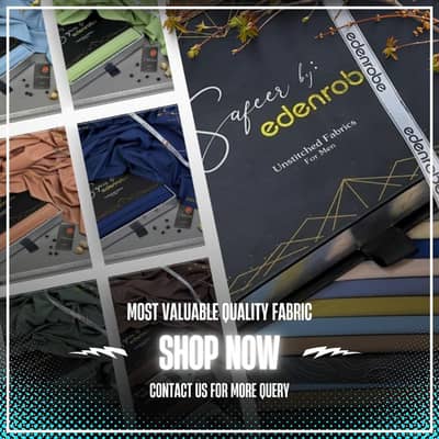 `Safeer  /  edenrobe` Premium Unstitched 4 Season `Wash'n Wear` Fabric
