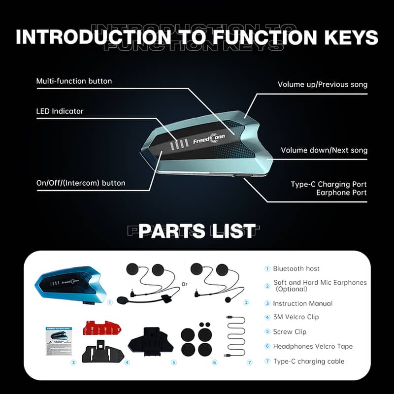 FreedConn HERO Bluetooth Intercom 5