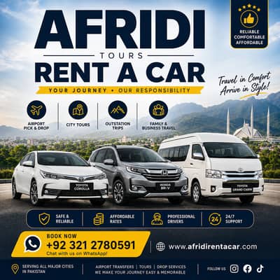 Rent a Car in Islamabad & Rawalpindi | Toyota Corolla, BR-V & Grand