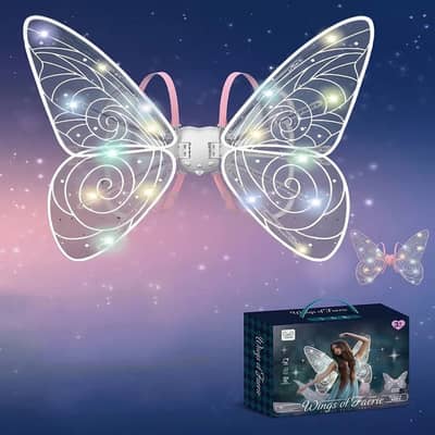 LED Fairy Wings for Kids | Girls Dress Up Toy |Light Up Butterfly Toy|