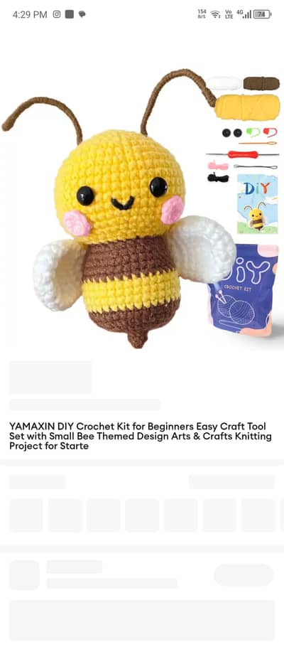 DIY crochet kit honeybee for beginners.