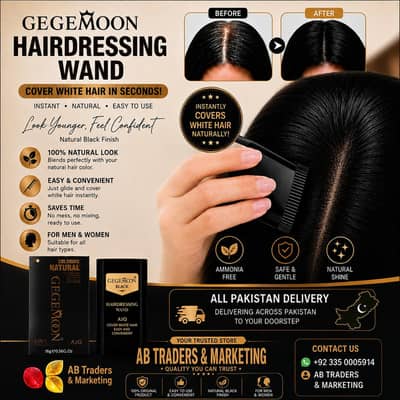 GEGEMOON hair colouring wand | instant white hair cover stick