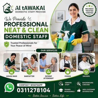 Maid /Cook/ Baby Care / Patient Care / Nurse / Kitchen Helper/ Driver