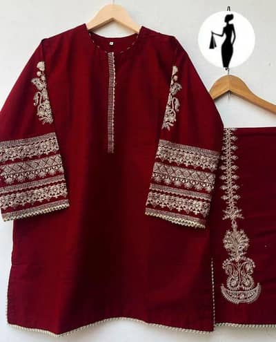  Black Aari Embroidered 2-Piece Suit