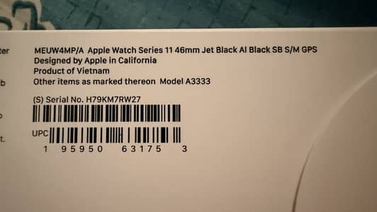 Apple Watch series 11 (Jet Black, 46mm) (Box packed)