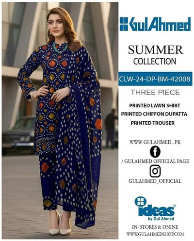 Gull Ahmad lawn unstitched suit