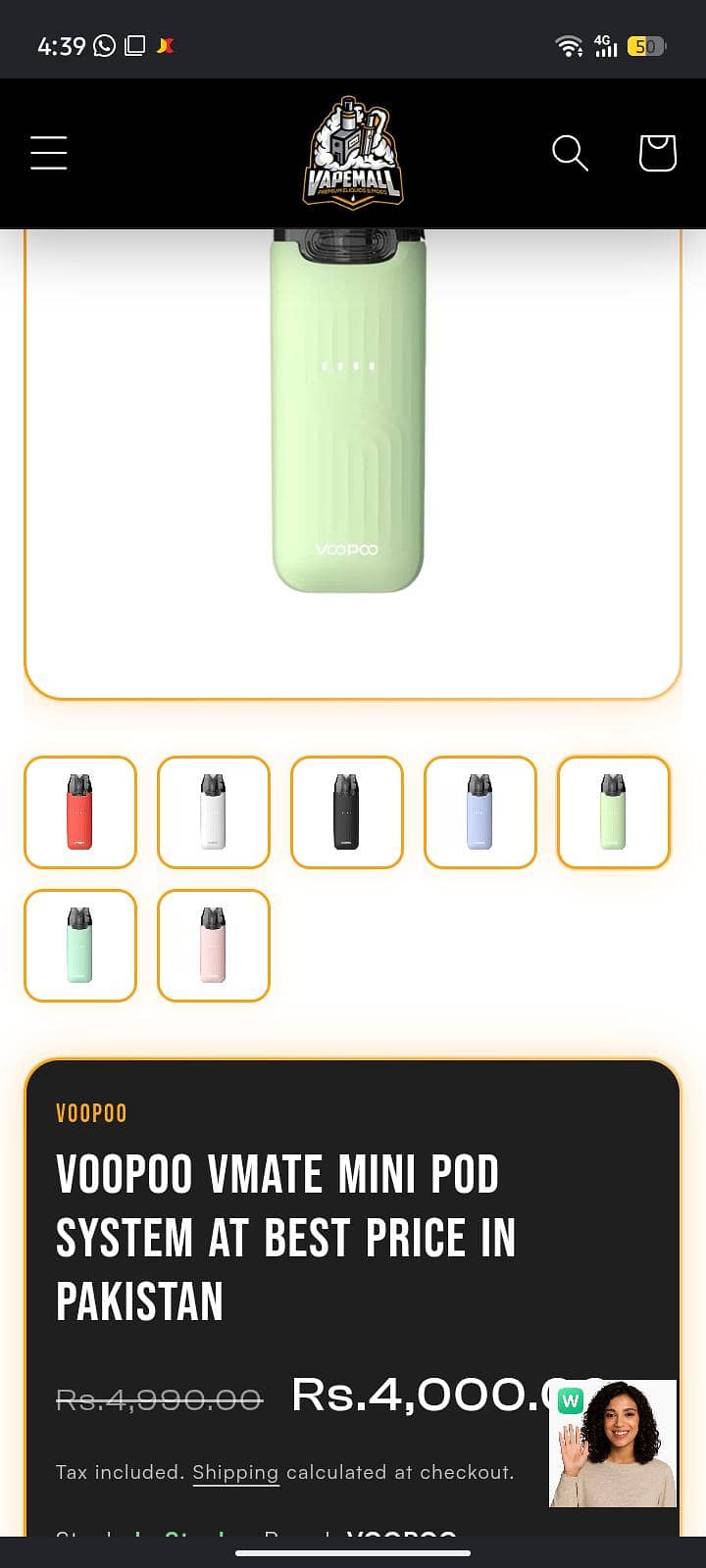 Voopoo VMATE MINI POD VAPE DEVICE 3