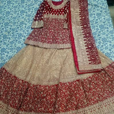 Red and Golden lehnga