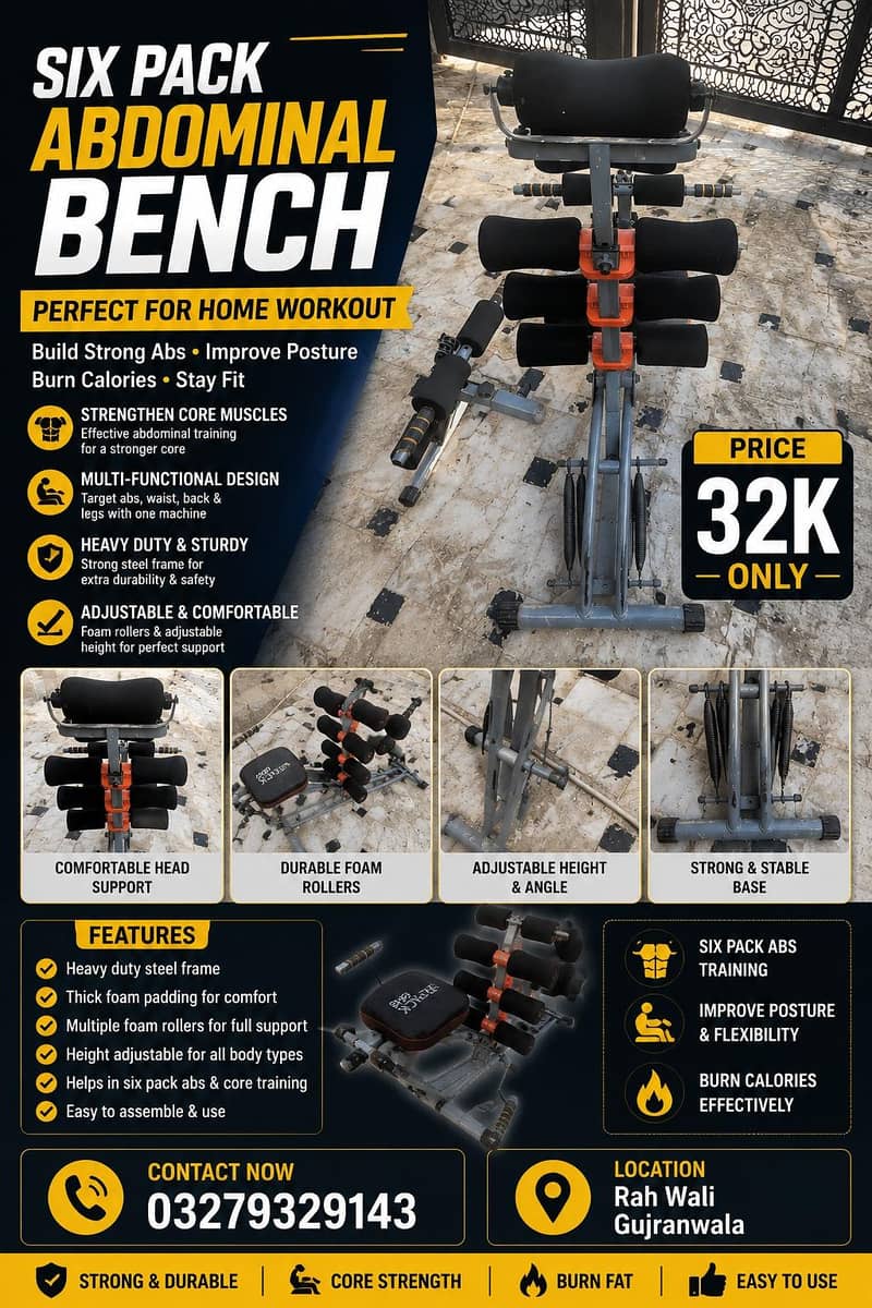 six pack abdominal bench home fitness machine 0