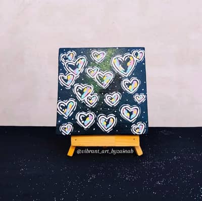 Heart shaped beautiful bubble painting