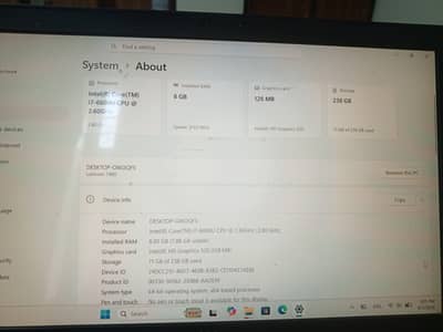 DELL LATITUDE 7480 CORE I7 6TH GENERATION 8GB DDR4 256GB M. 2 14" INCH