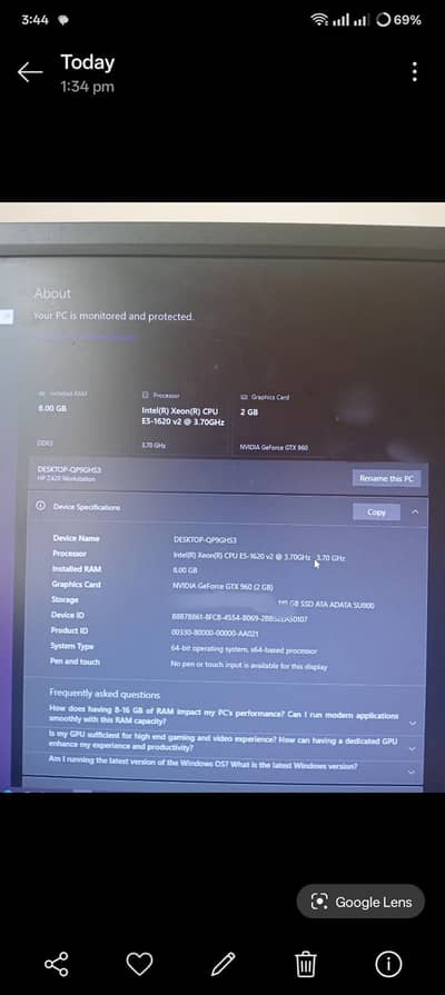 Hp gaming pc intel xeon cpu E5 1620 v2