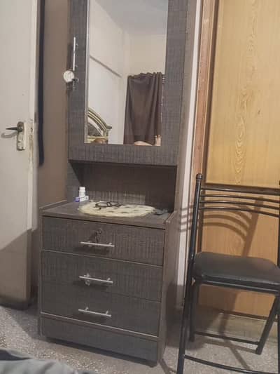 Wooden Dressing Table with Mirror & Drawers for Sale