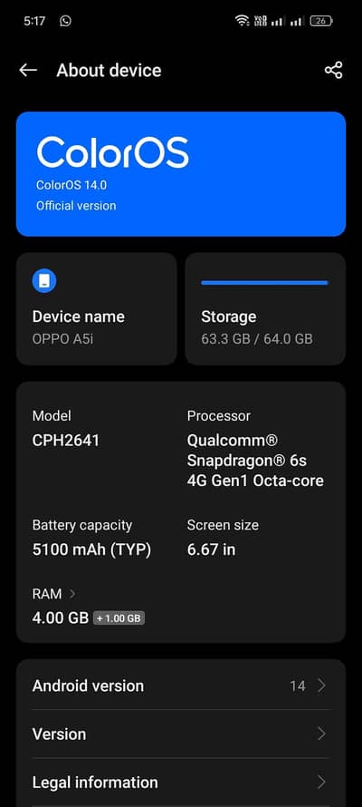 OPPO A5