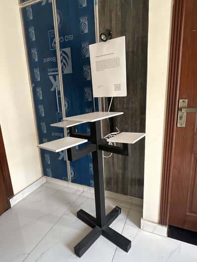 Pedestal with a spotlight.