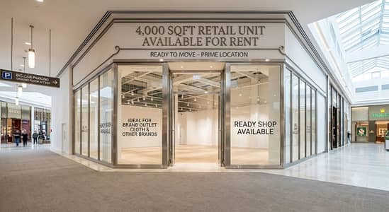4,000 Sqft Beautiful Ground Floor in Luxury Mall Available For Rent