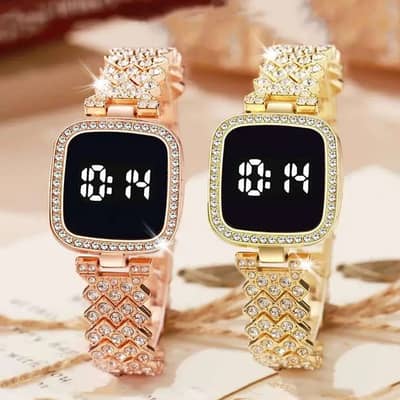 Digital Display Women's Bracelet Square Touch Watch