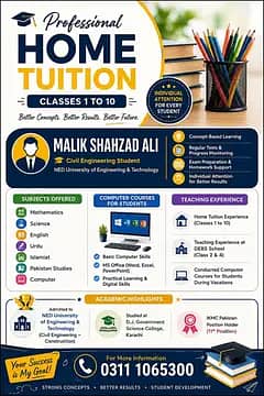 Professional Home Tuition Available