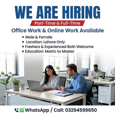 WORK AVAILAIBLE FOR MALE AND FEMALE