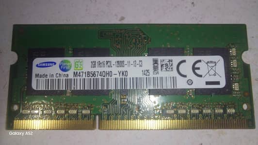 Samsung Laptop RAM ~ 2GB 1Rx16 DDR3L PC3L 12800S