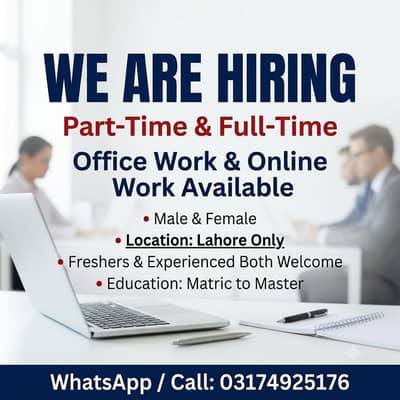 NEED URGENT STAFF OF 50 PERSON MALE AND FEMALE