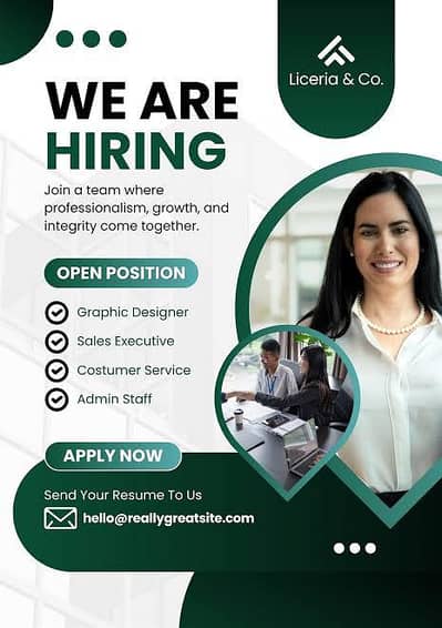 WE HIRING MALE AND FEMALES STAFF FOR OFFICE WORK