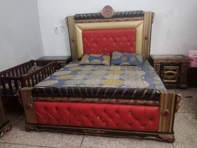 double bed, side tables and dressing.