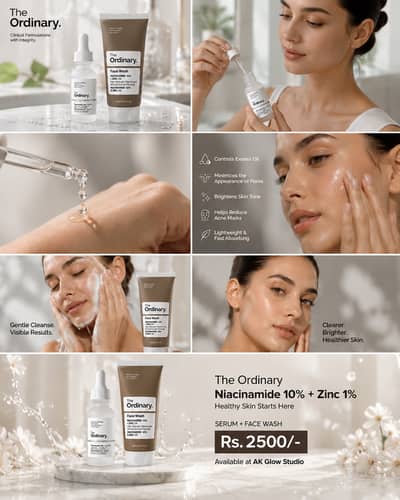 The Ordinary Skincare Duo – Face Wash + Niacinamide Serum