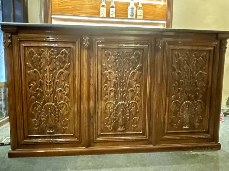 Solid Sheesham Wood Cafe Bar 0