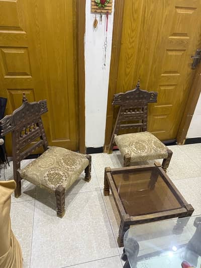 Antique Room Chairs with table Premium italian style pure