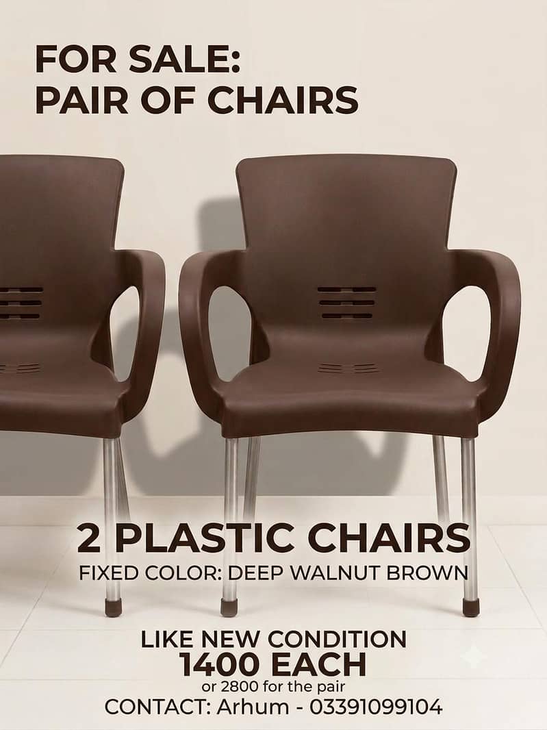 Two plastic chairs 0