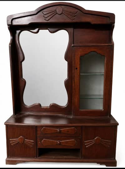 wooden dressing table with mirror -- good condition