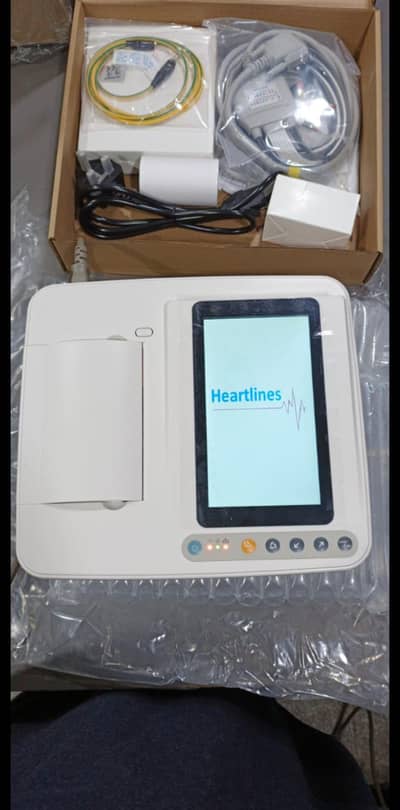 Brand New Heartlines 3-Channel Digital Touchscreen ECG Machine